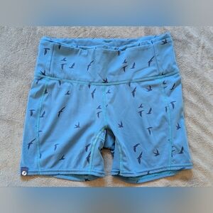 Oiselle Blue Bird Pattern Running Shorts